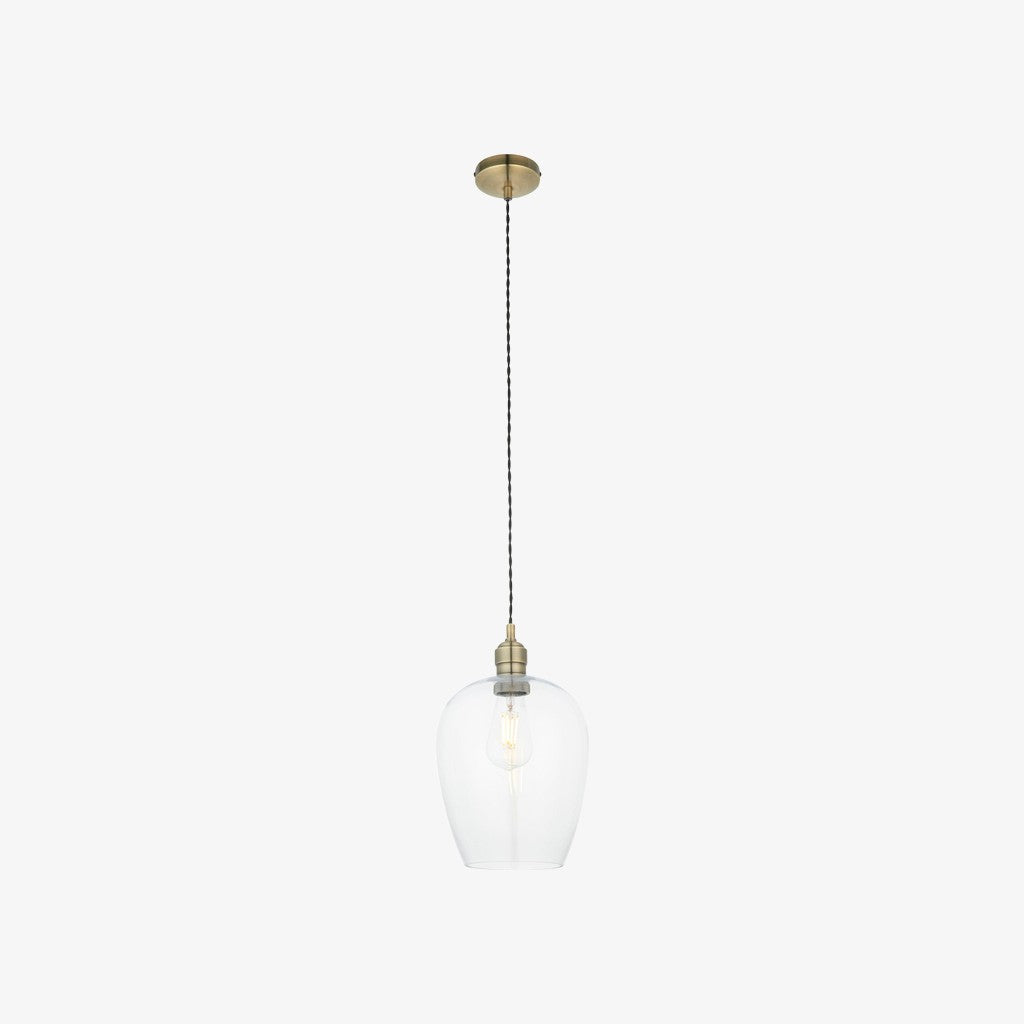 Clarione Height-Adjustable Glass Pendant Light - Classic Art Deco Light