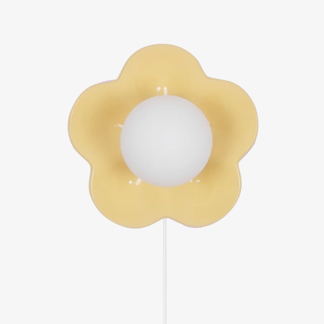 Florixa Blooming Flower Wall Sconce - Plug-in and Hardwired Lamp for Bedroom Decor