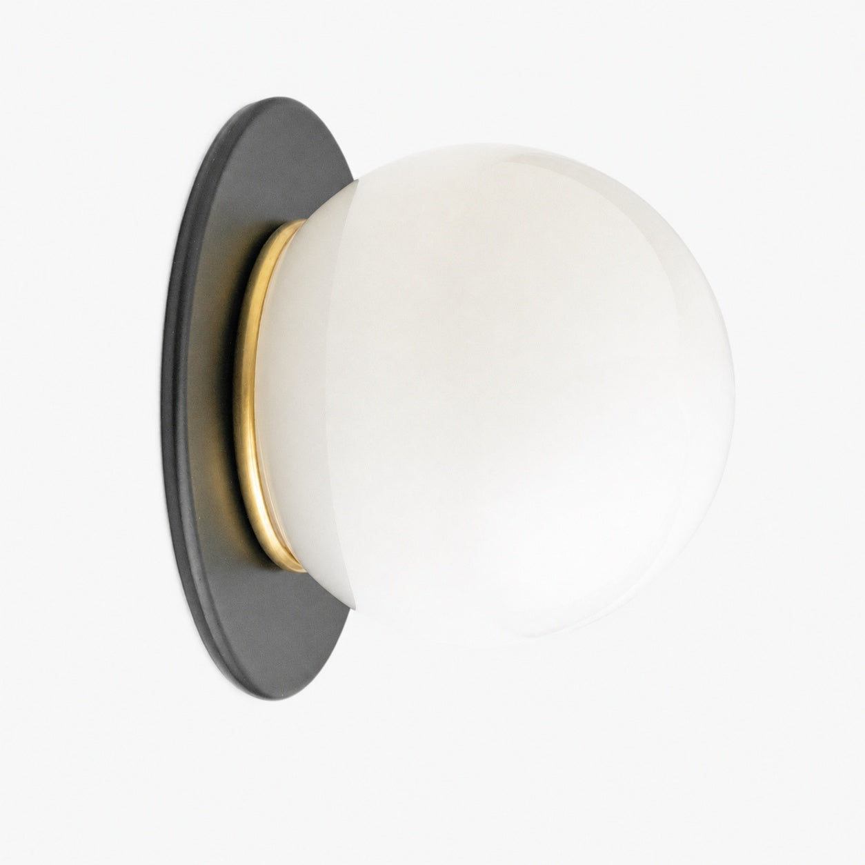 Glorica Glass Solid Brass Vanity Sconce - Compact Flush Mount Globe Light