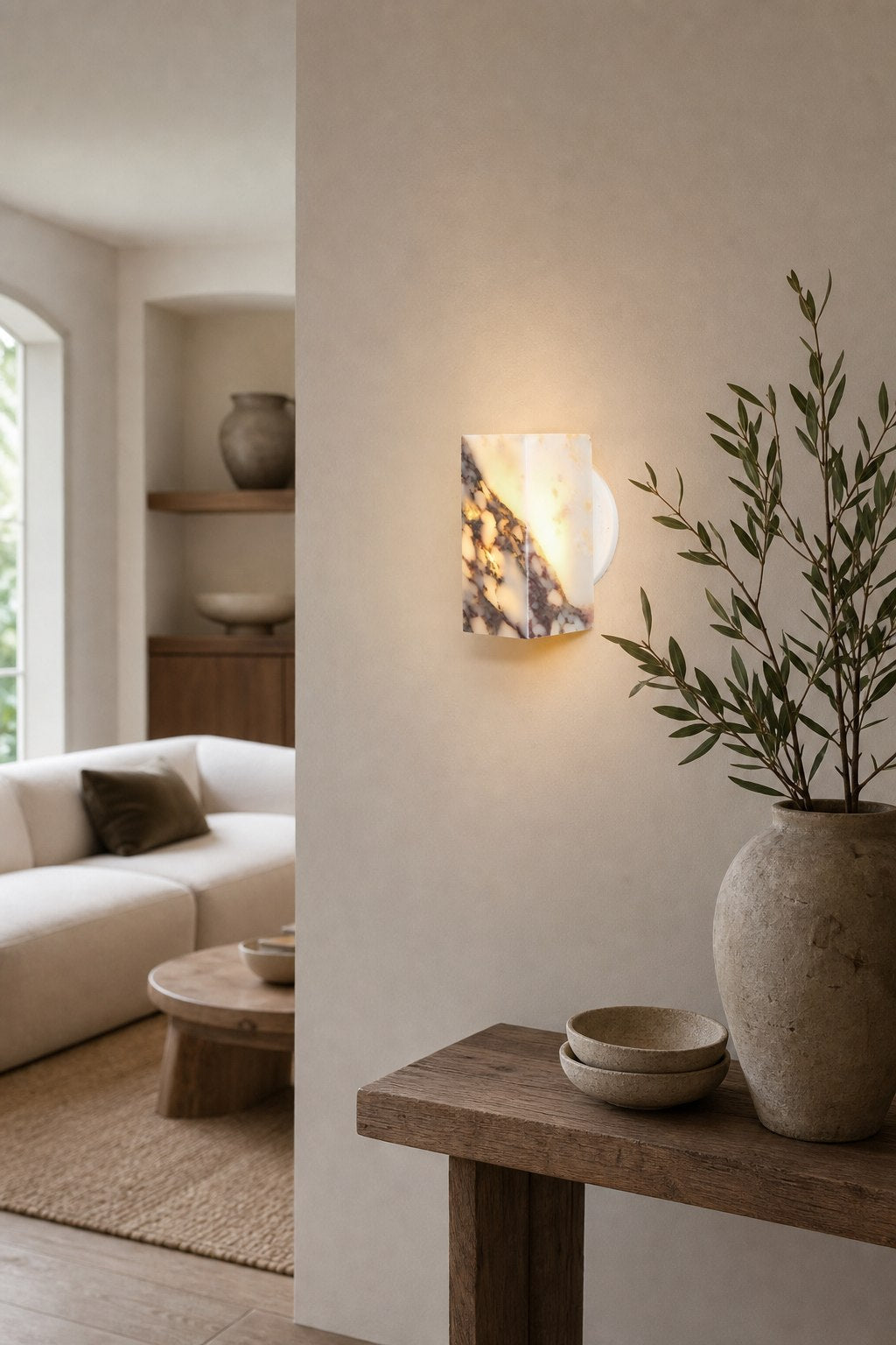 Square Marble Wall Lamp