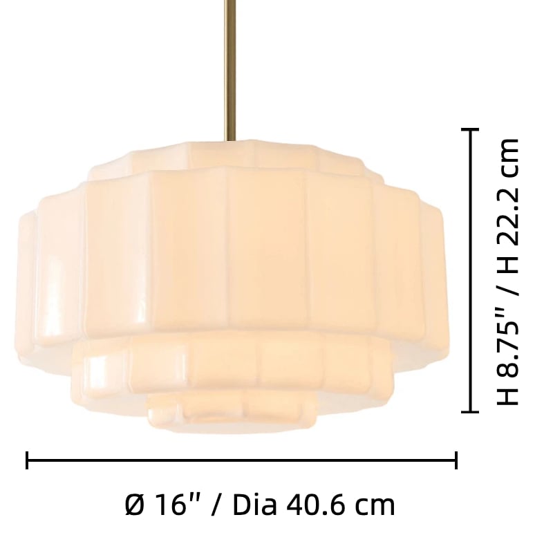 Vexrona Glass Pendant Lamp - Elegant Adjustable Metal Hanging Rod for Living Room and Bar