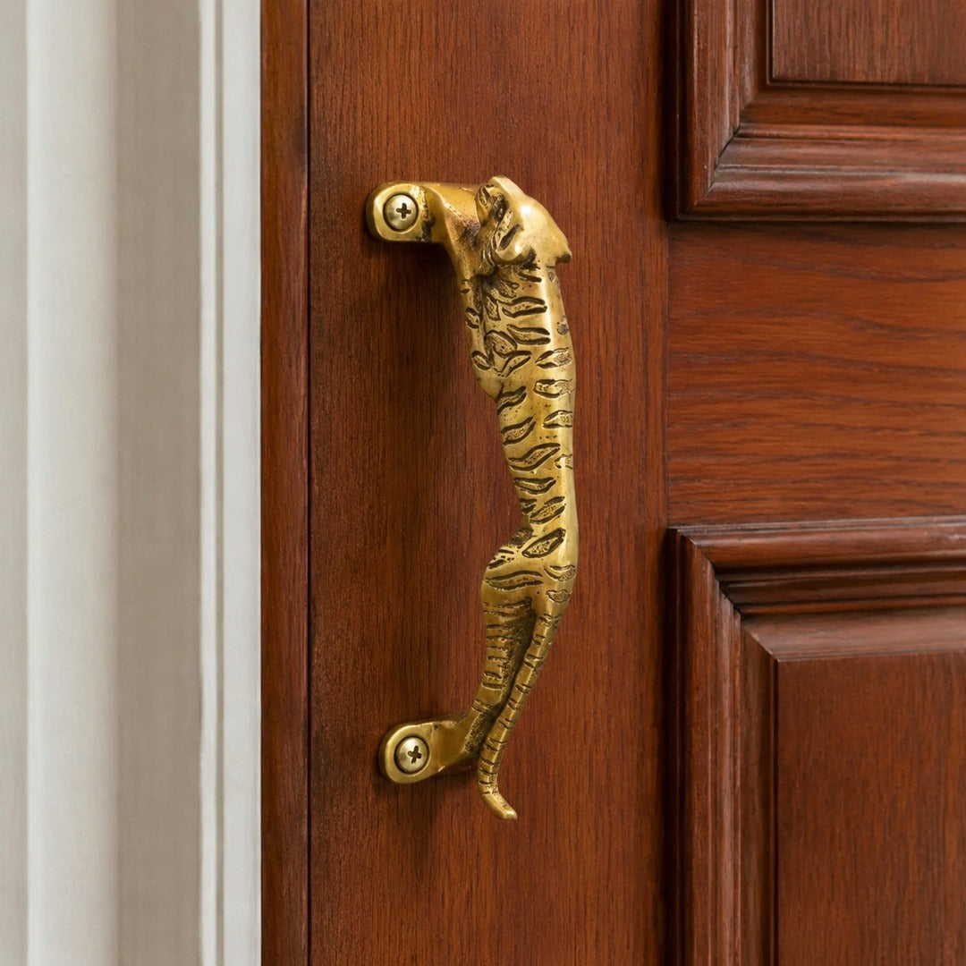 Totem Leopard A brass copper cabinet handle