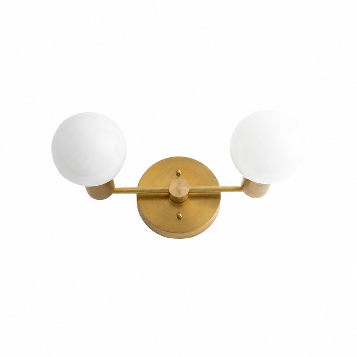 Glorica Glass Vanity Light - Modern Brass Wall Sconce for Bathroom Style