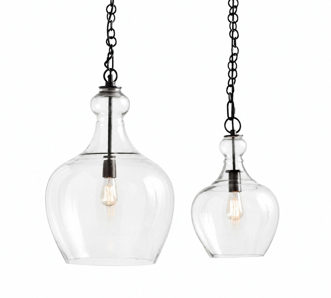 Lawson Glass Pendant Light - Recycled & Milk Glass with Bronze Accent