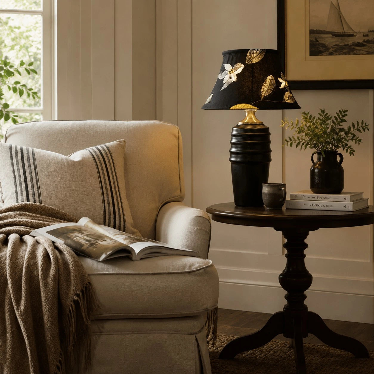 Embroidered Ceramic Table Lamp