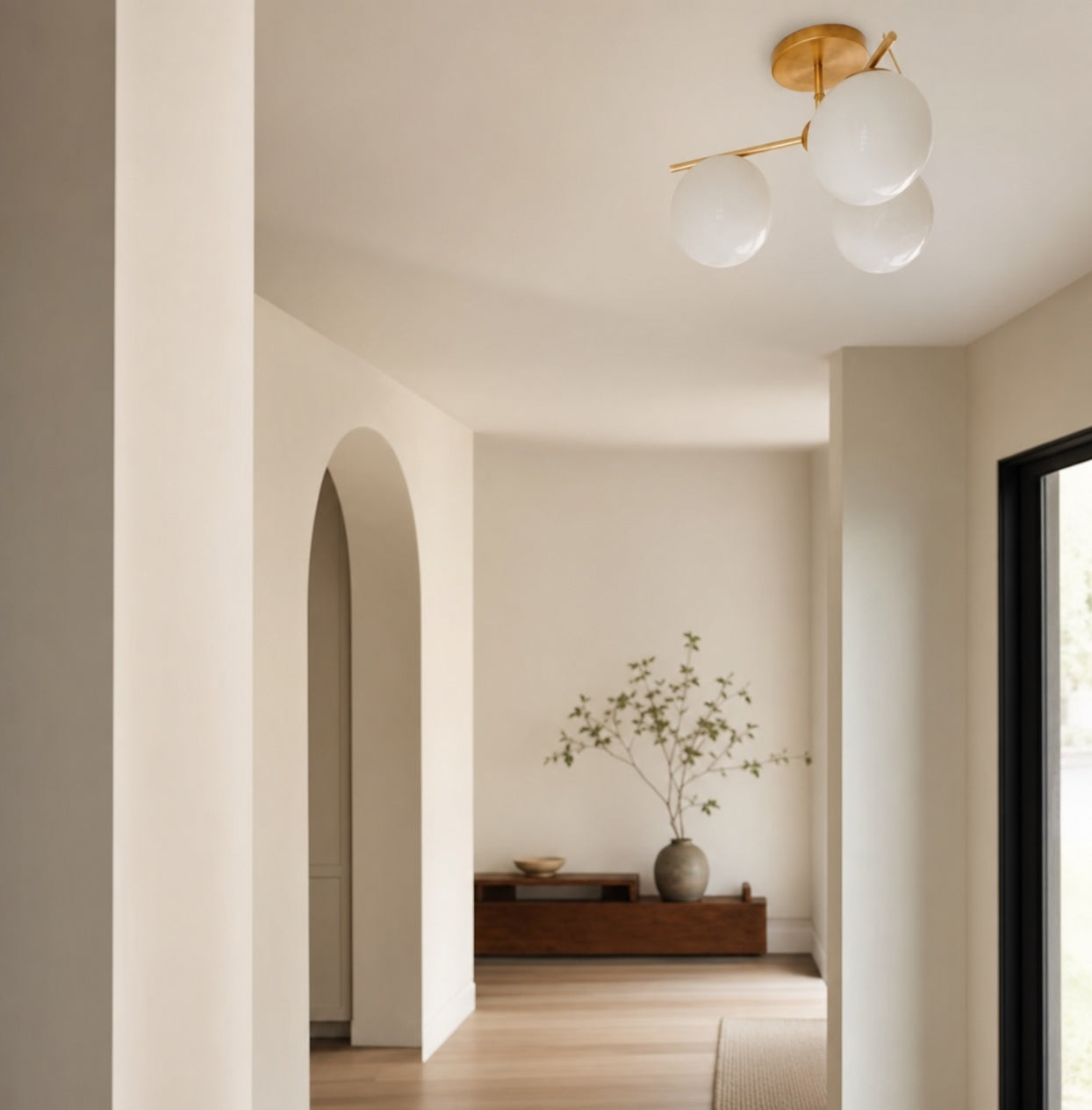 Alessora Brass Milk Glass Chandeliers- Great for Covered Outdoor Areas