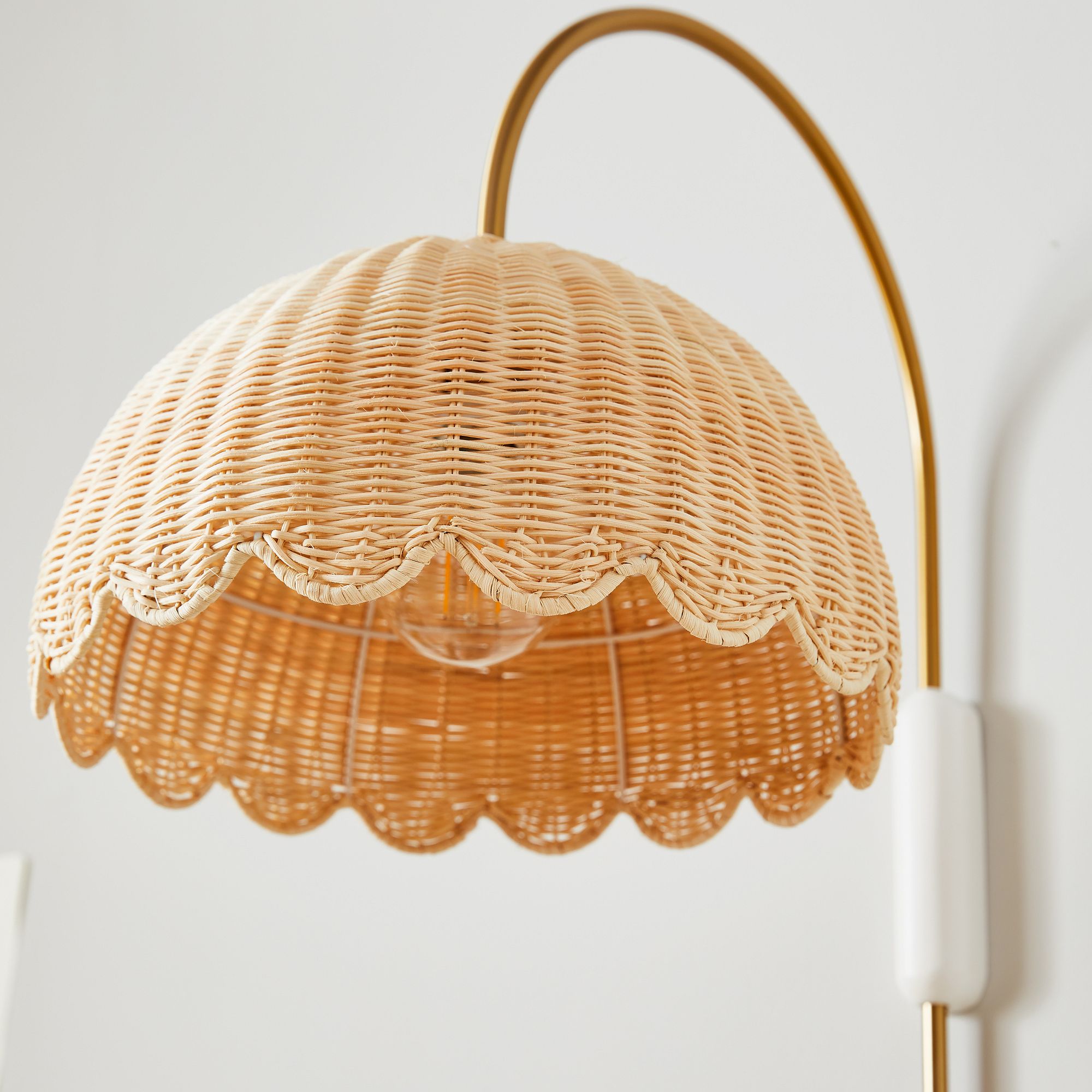 Olvara Scalloped Rattan Bubble Sconce - Whimsical Wall Lamp for Nurseries