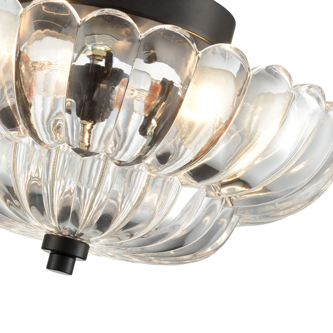 Semi Flush Mount Ceiling Lights Umbrella Shape Glass Lamp