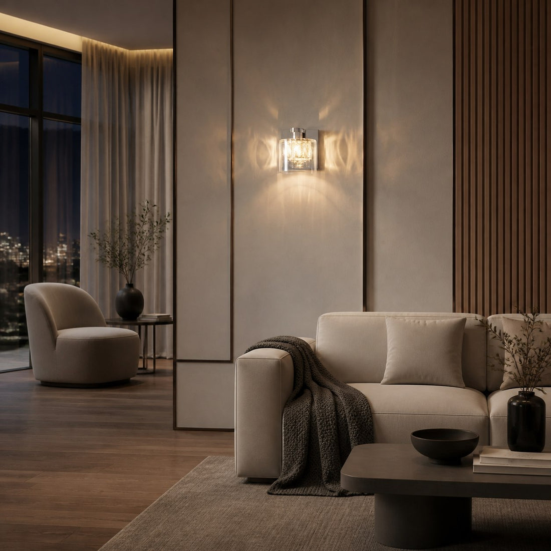 Glomara Sculpted Metal Wall Lamp – Transitional Sconce Ambient Lighting for Bedrooms and Entryways