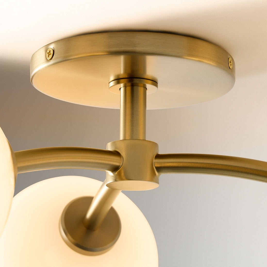 Arden Glass Contemporary 3 Light Ceiling Fixture - Sculptural Multi-Light Fixture for Living Spaces