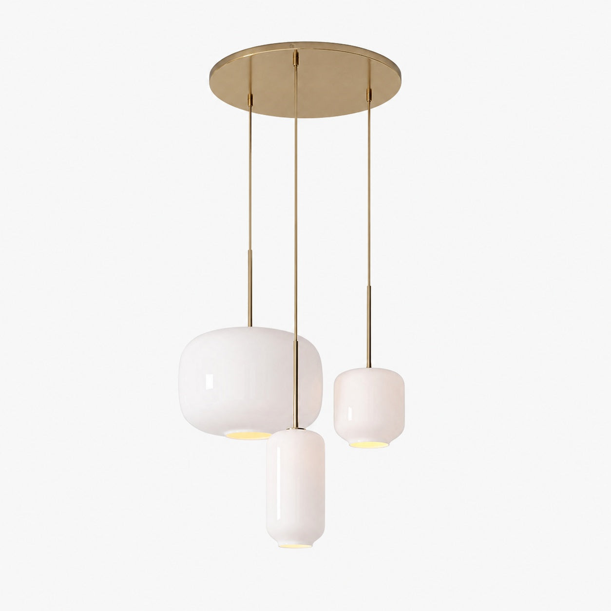 Lumivelle Pebble Glass Chandelier - 3-Light Modern Pendant Style