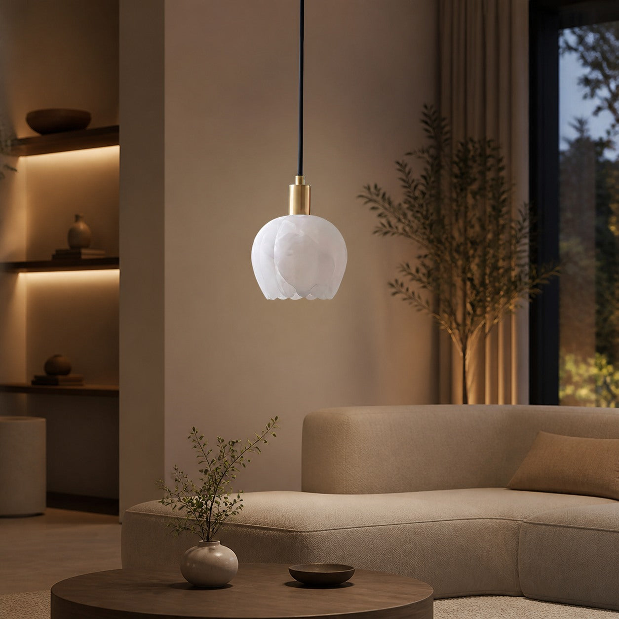 Lilin Alabaster Pendant Light