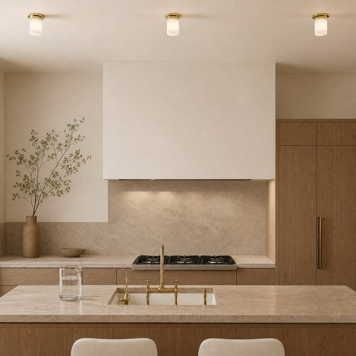Rivora Fluted Glass Flush Mount – Ribbed Durable Ceiling Light