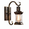 Antique bronze outdoor wall lantern on white background