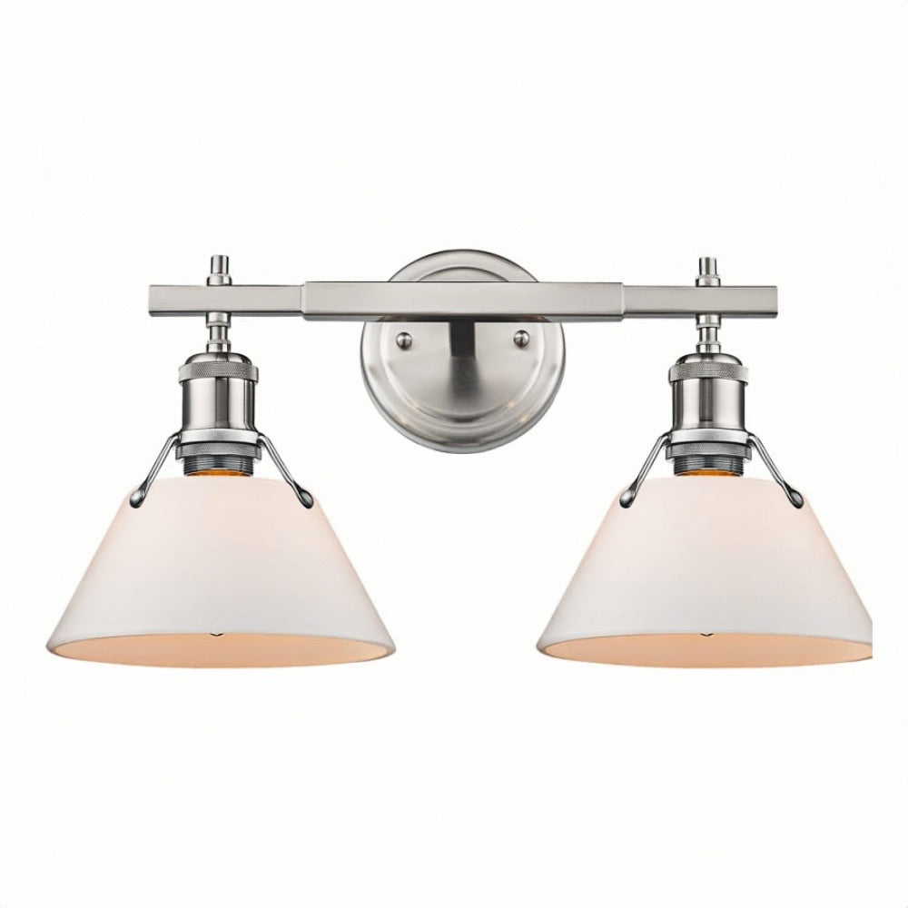 Industrial Two Light Vanity Wall Light - Metal Bathroom Mirror Wall Lights