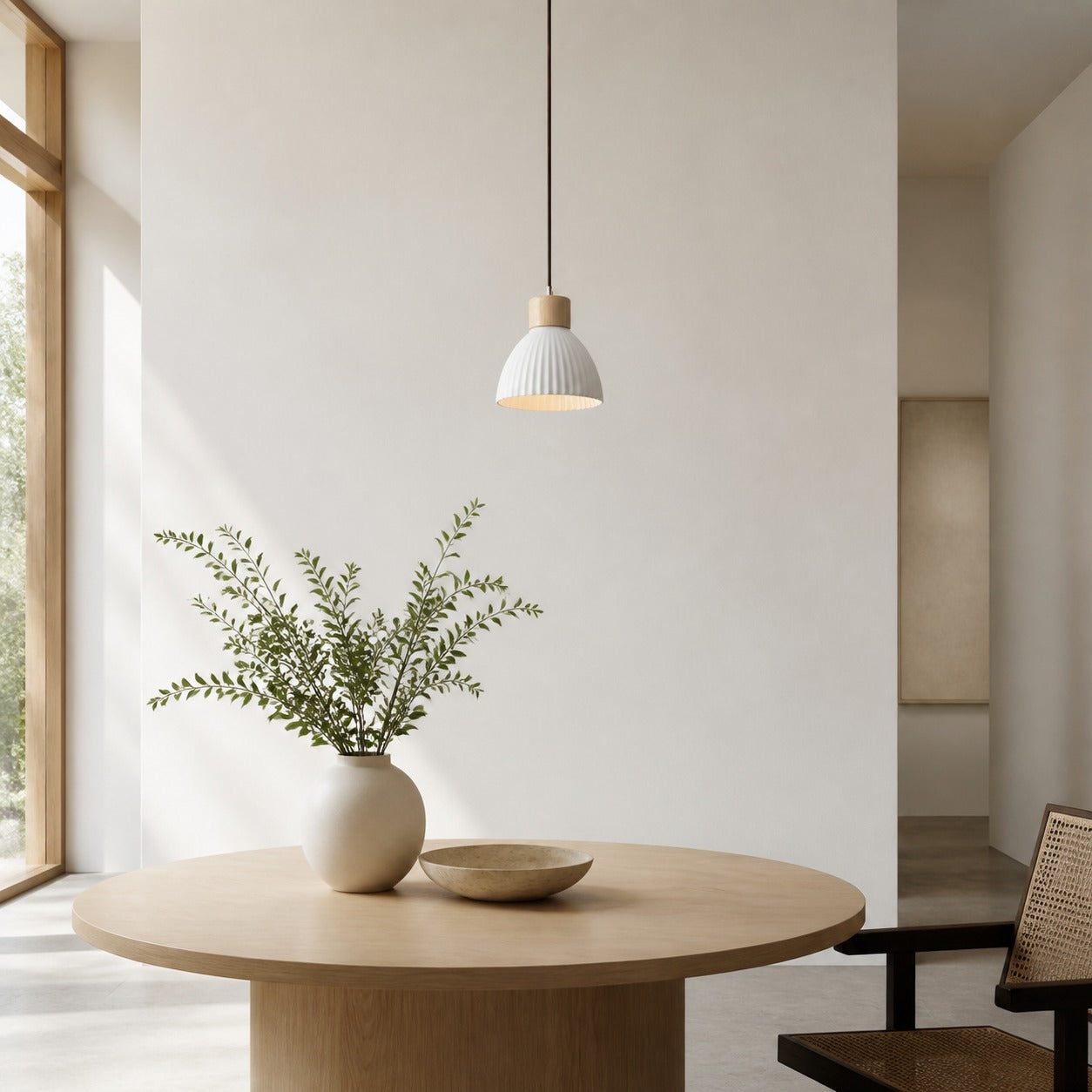Cerawooda Modern Pendant Light - Clean Circle Silhouette for Living Area