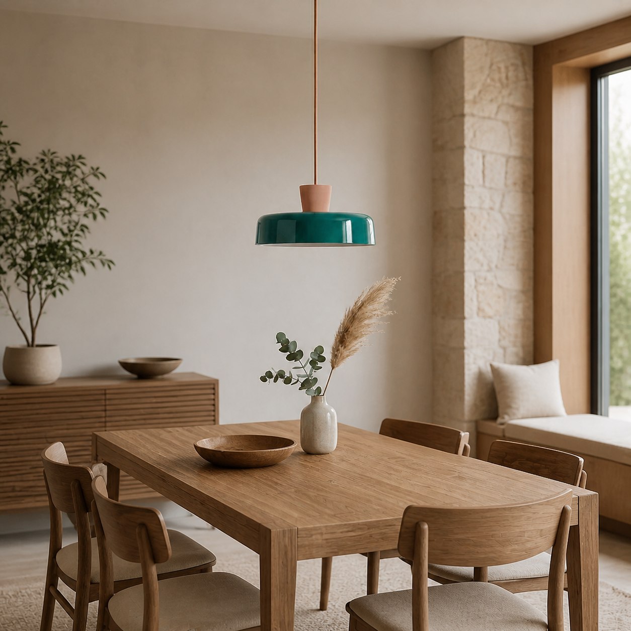 Chromara Retro Modern Colorful Bowl Pendant Light for Kitchen Island and Dining Room