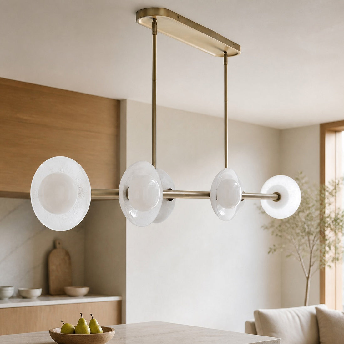 Elorina 6-Light Linear Chandelier - Modern Metal Light Fixture - Dining Room Lighting