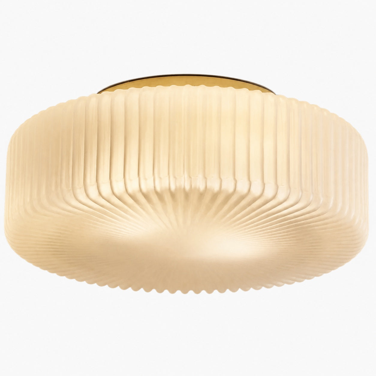 Lunorib Contemporary Opaline Glass Ceiling Fixture - Textured Ribbed Metal Lighting for Living Areas