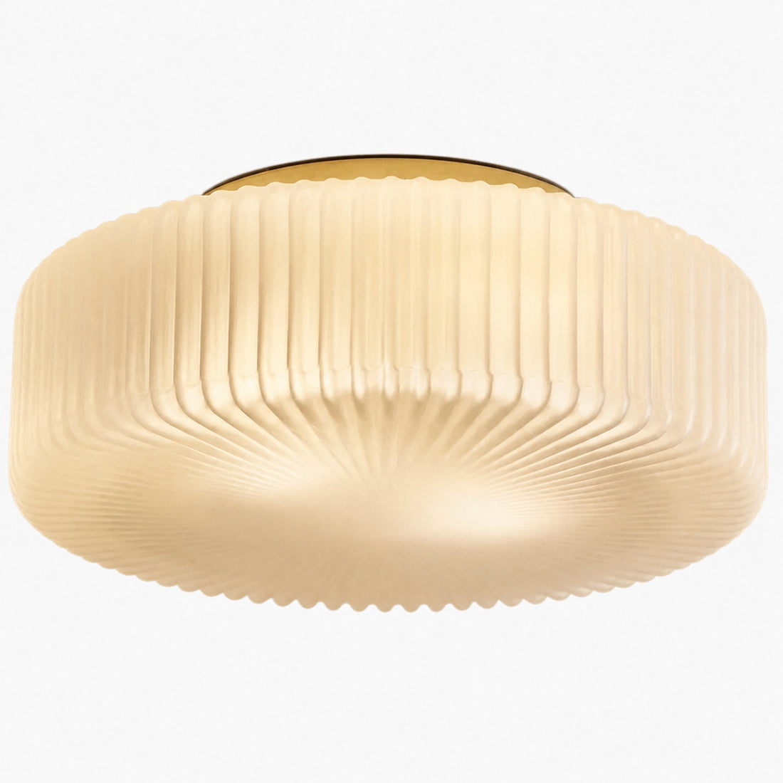 Lunorib Contemporary Opaline Glass Ceiling Fixture - Textured Ribbed Metal Lighting for Living Areas