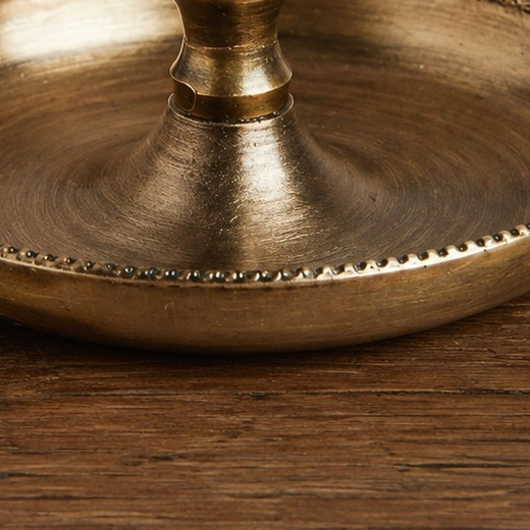 Aura candlestick beaded tray edge close-up