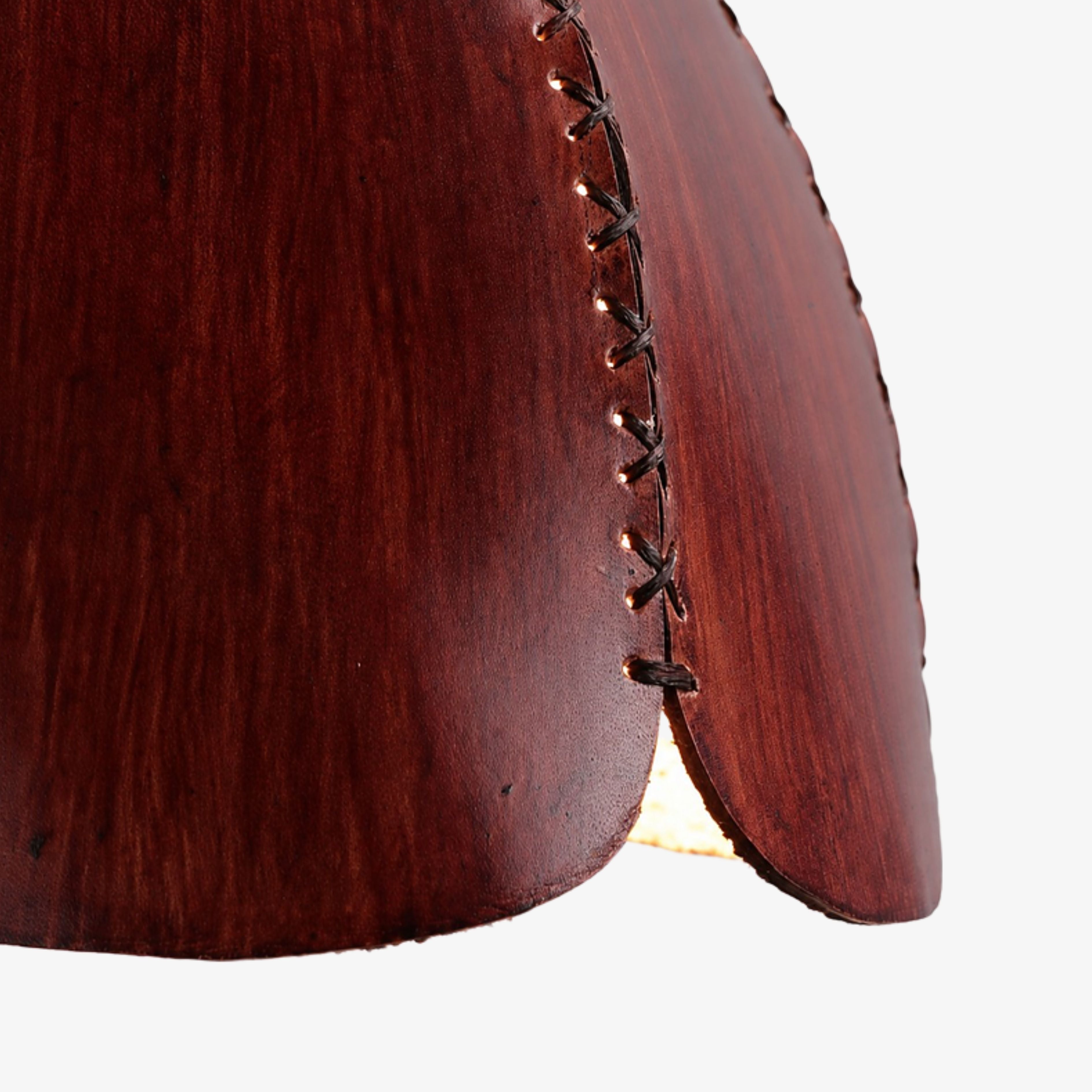 Hand-stitched leather detail