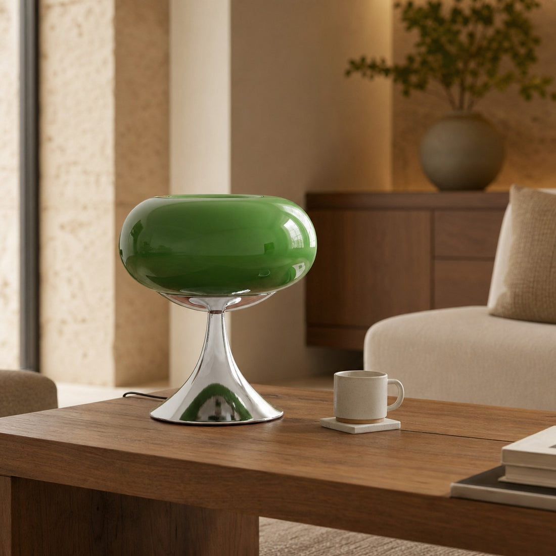 Lollora Decorative Table Lamp – Sculptural Glass Accent Light for Bedroom or Living Room