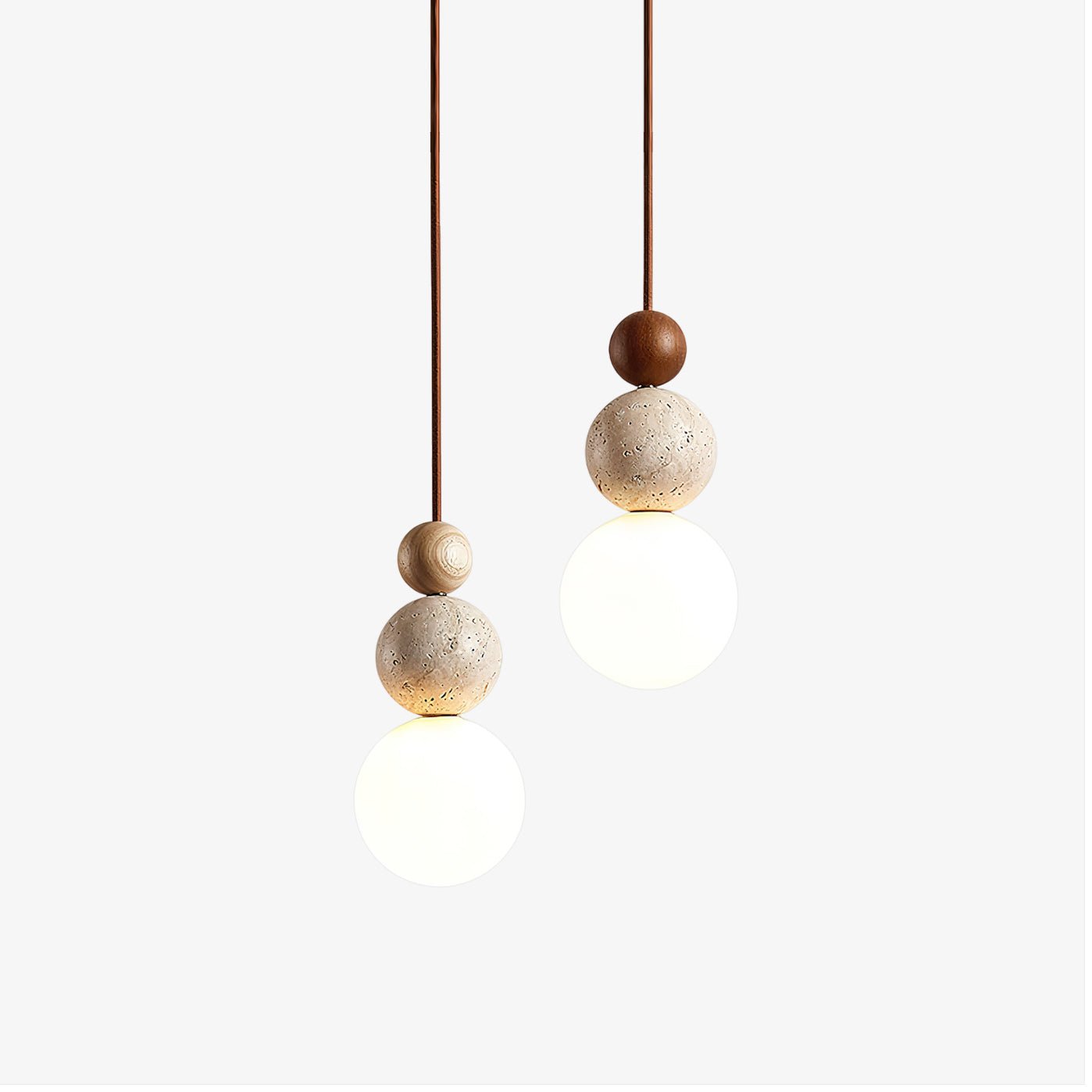 Modern Travertine Stone Globe Pendant Lamp