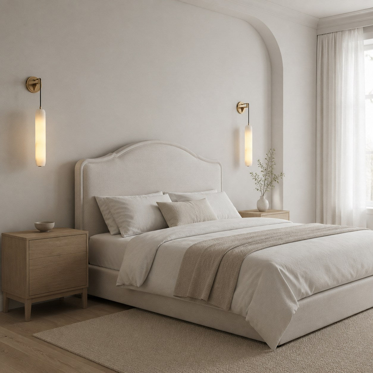 Alabaster Flute Wall Lamp