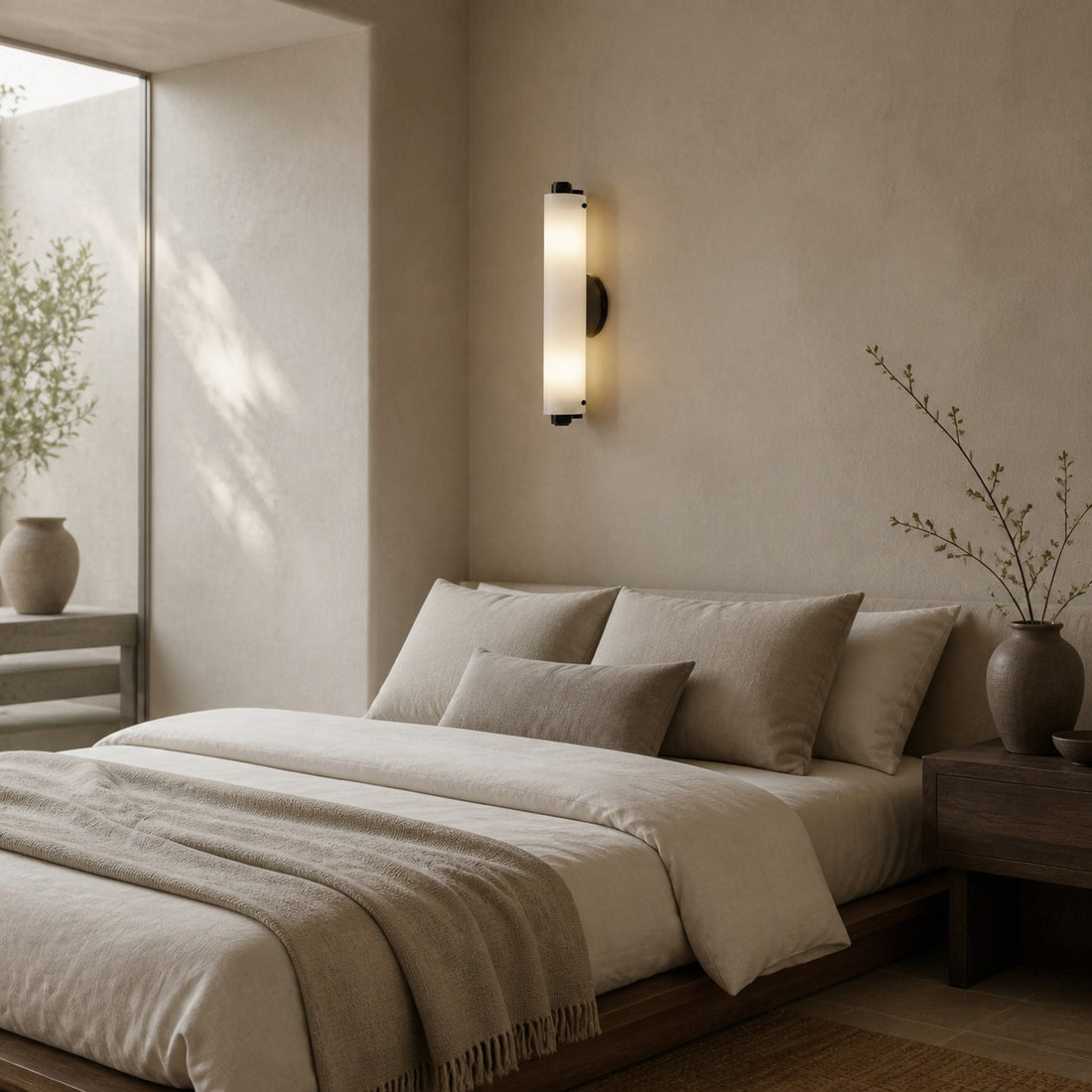 Vilonass Modern Glass Wall Sconce - Elongated Minimalist Design for Indoor and Outdoor Spaces