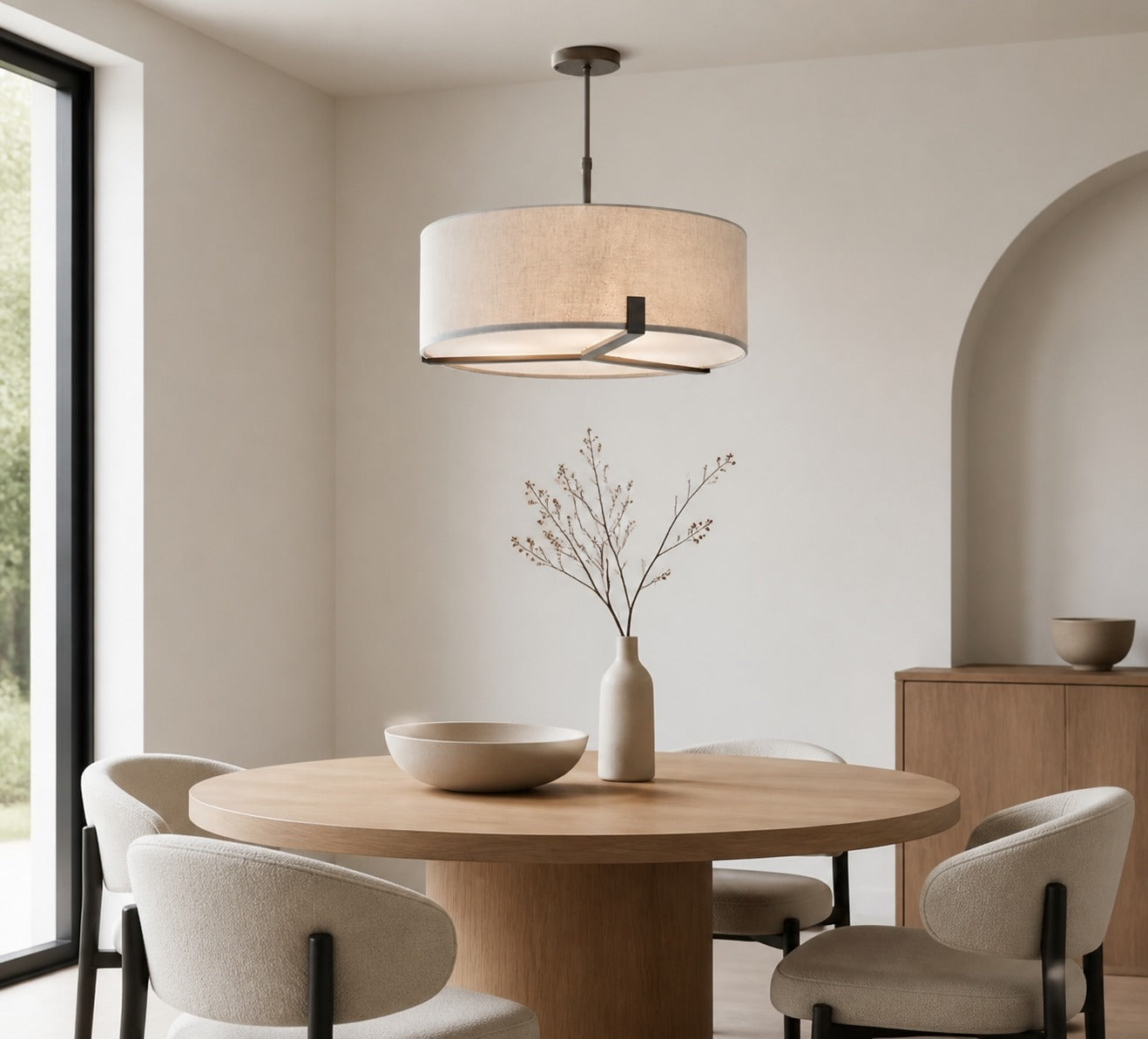 Tela 3 Light Suspension Light - Stylish Adjustable Pendant for Dining or Bedroom