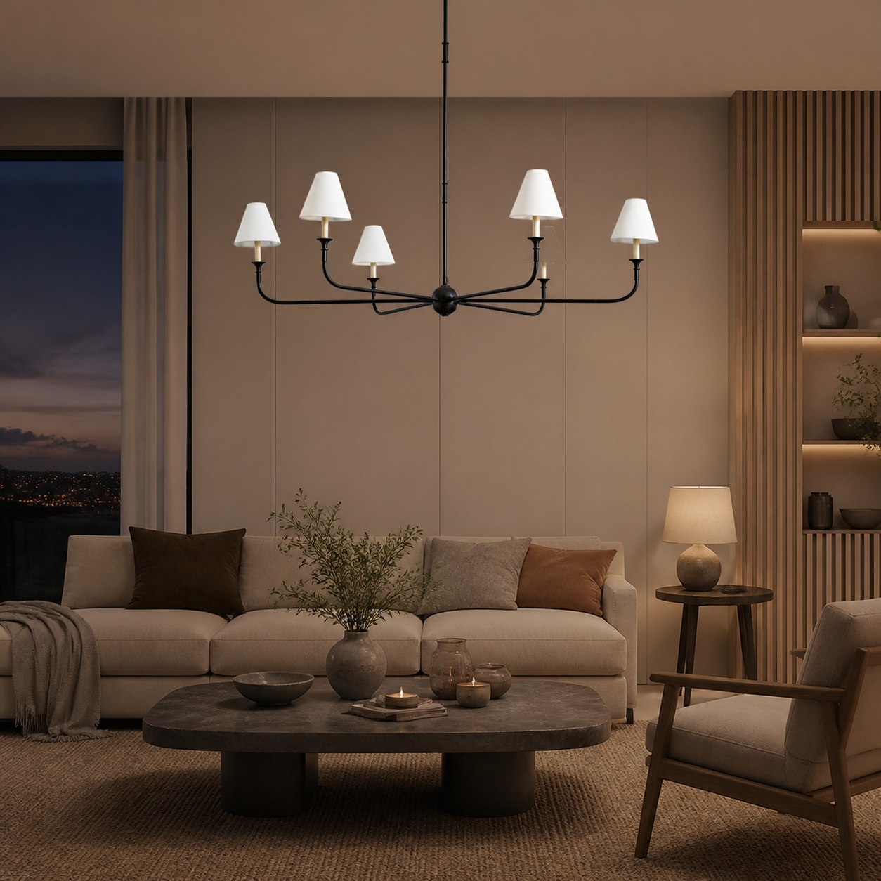 Piaf Grande Modern Industrial Metal Chandelier