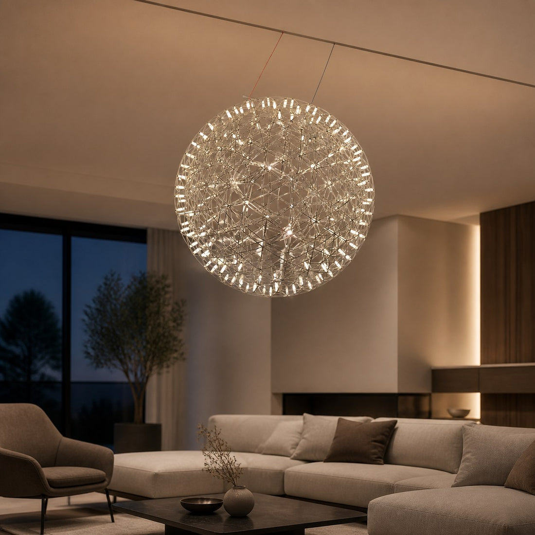 Silver Spark Ball Pendant Light
