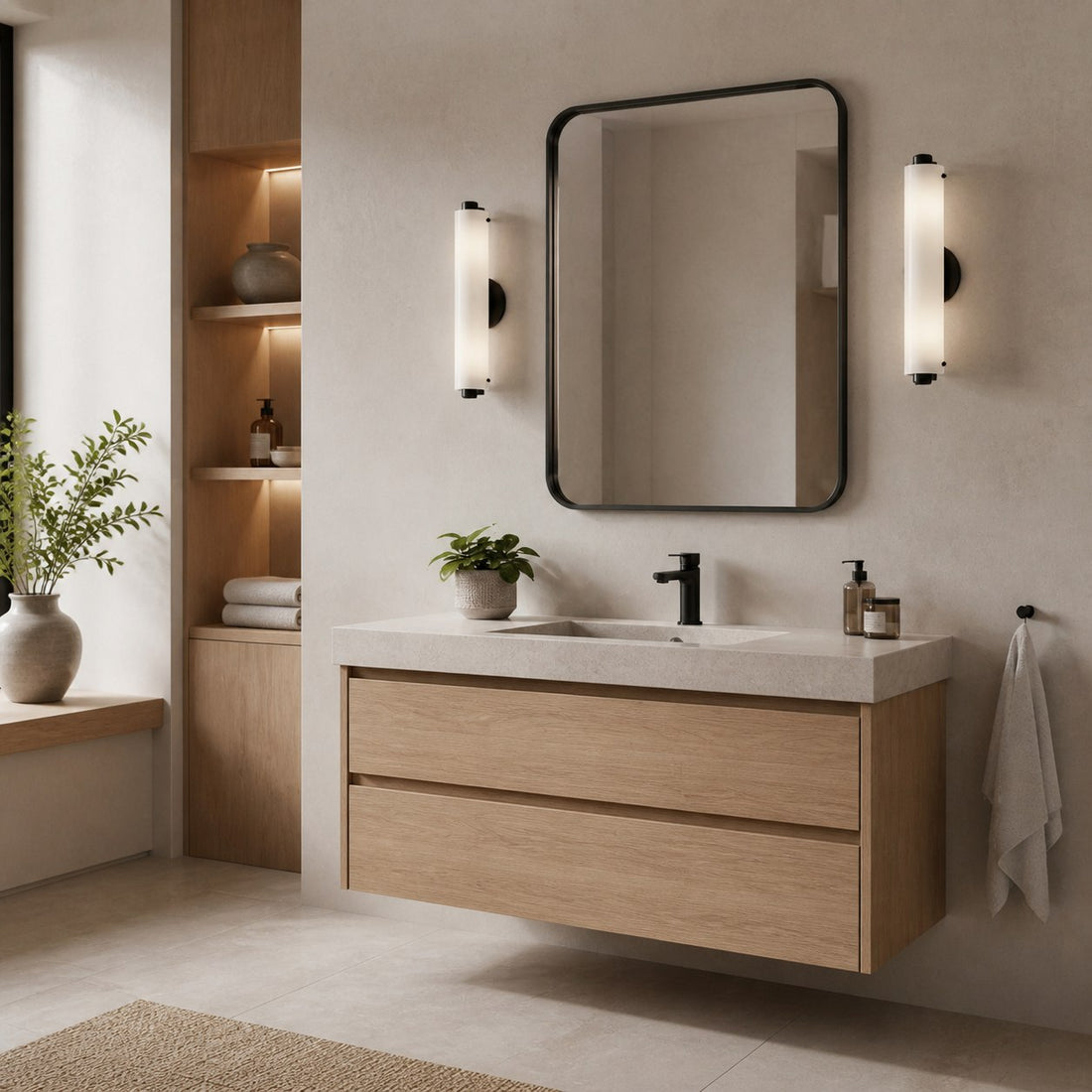 Vilonass Modern Glass Wall Sconce - Elongated Minimalist Design for Indoor and Outdoor Spaces