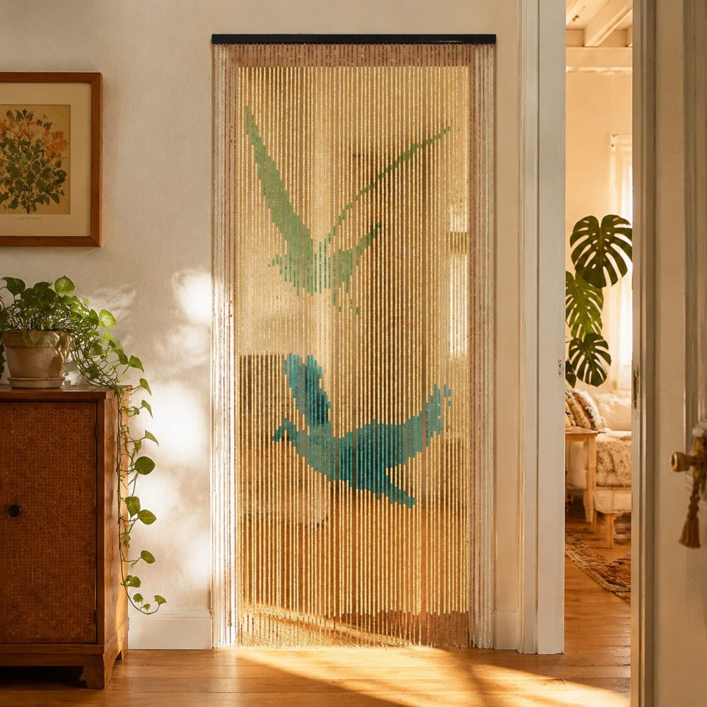 Bohemian Wooden Beaded Door Curtain