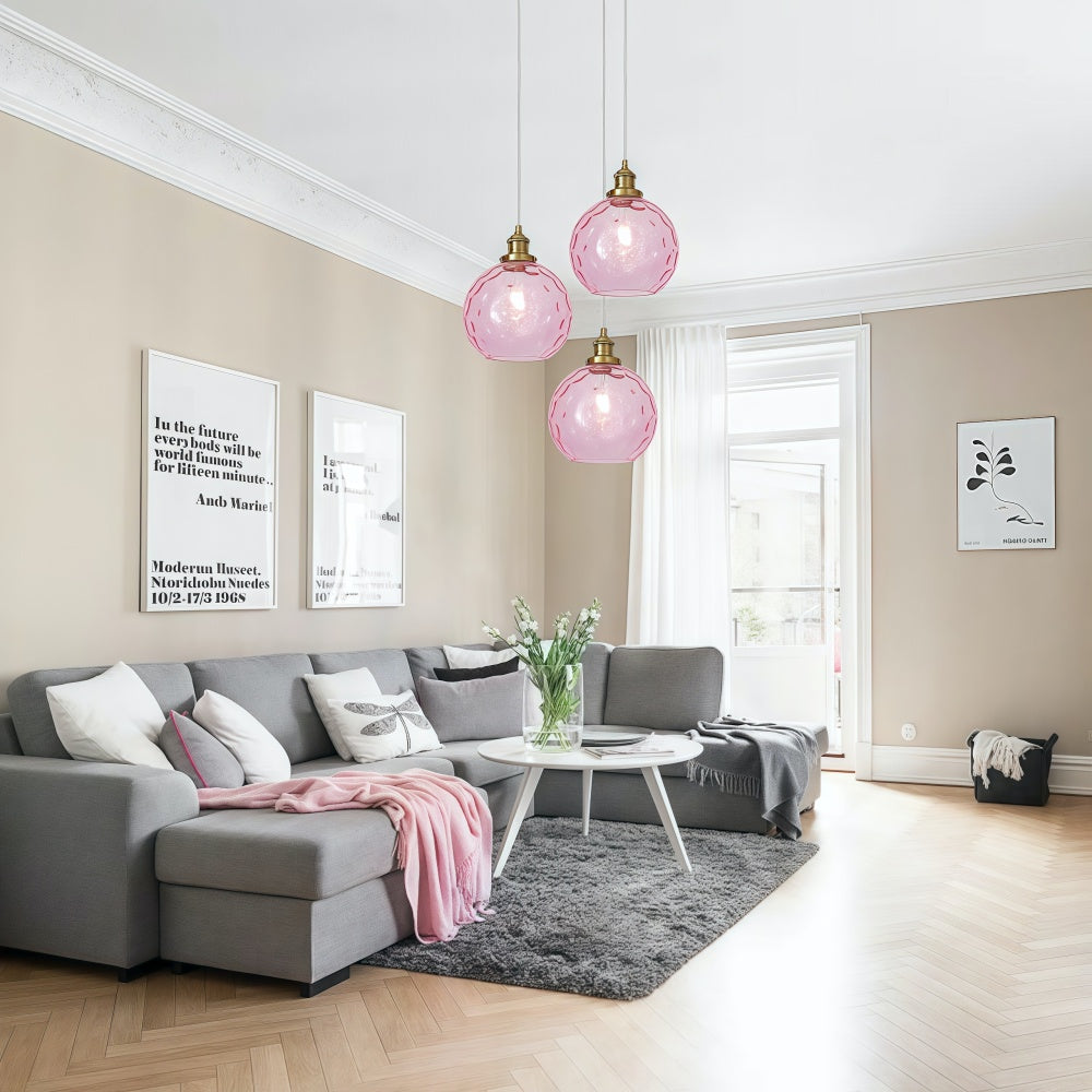 Single Hammered Glass Globe Pendant Light