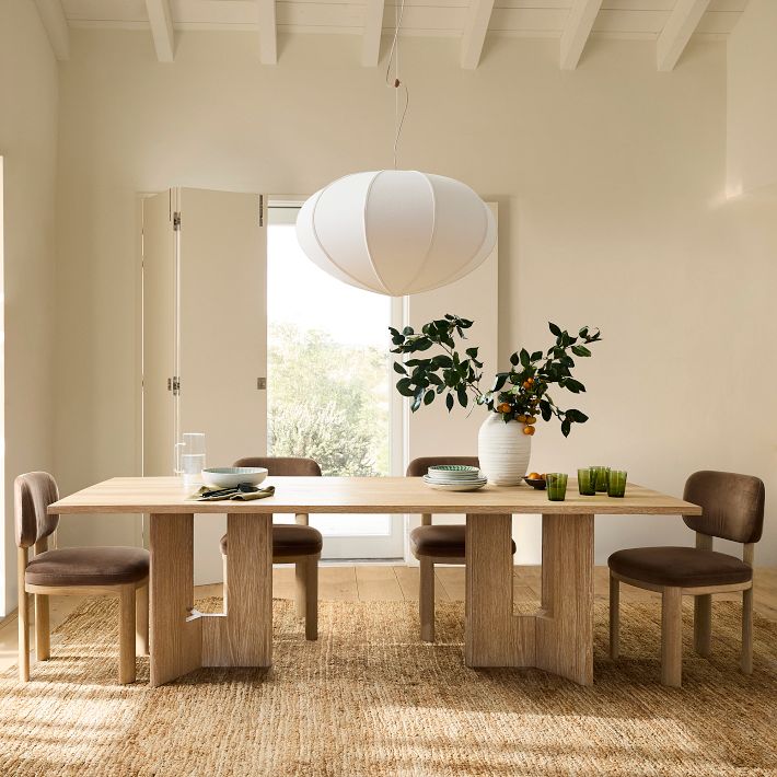 Alvian Pendant Light - Linen Shade with Adjustable Height for Cozy Dining