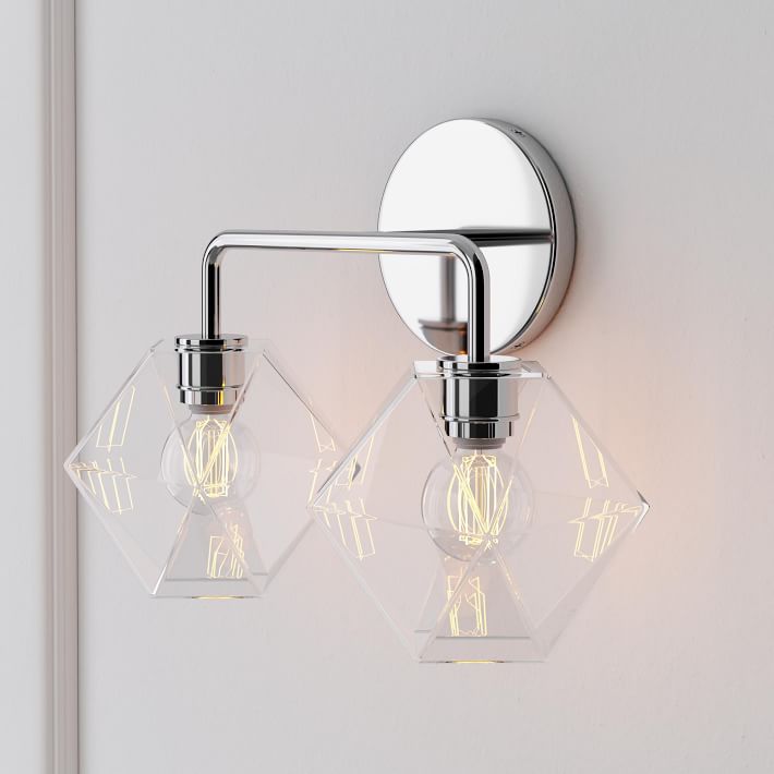 Talvior Geometric Modern Bathroom Sconce - Faceted Shade Light in Luxe Finishes