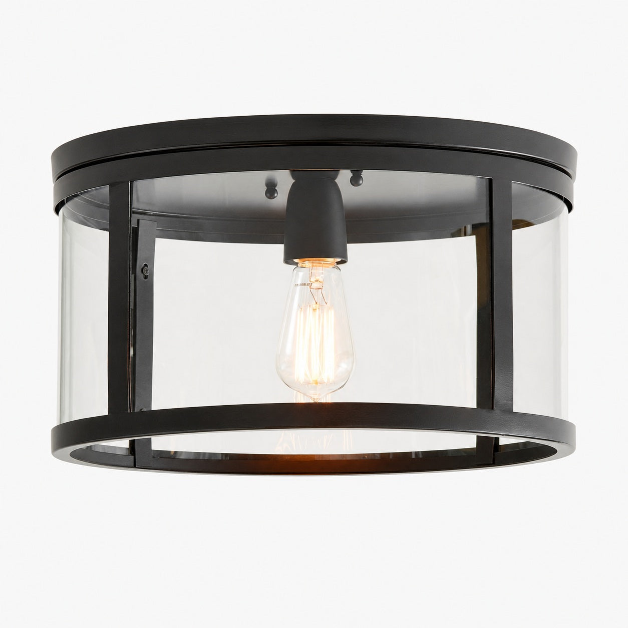 Ferrix Minimalistisch Iron Flush Mount Ceiling Light - Modern Outdoor Glass Ceiling Lamp