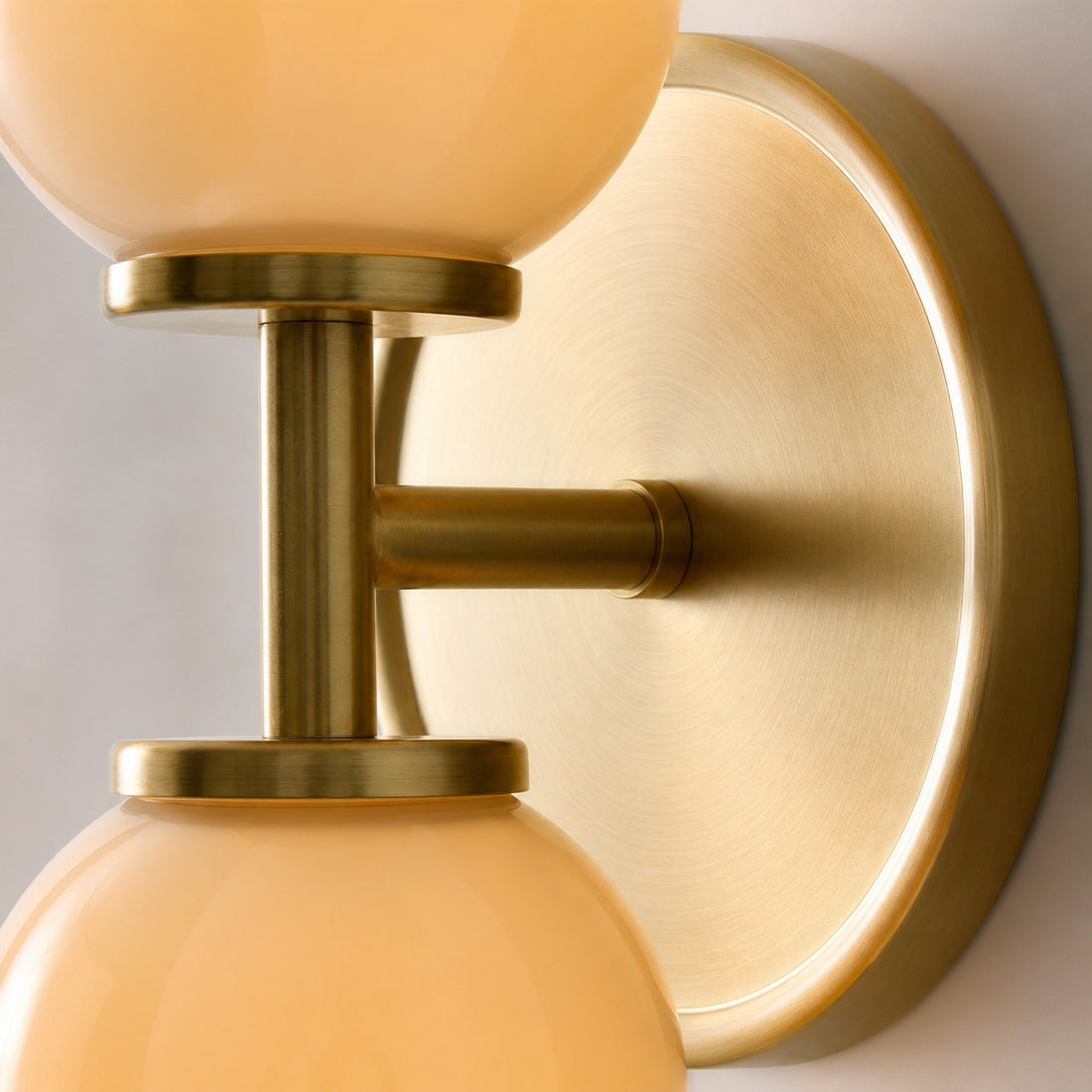Vega Glass 2 Light Wall Sconce with Champagne Glass Shades - Modern Metal Frame Wall Light for Bathroom & Hallway