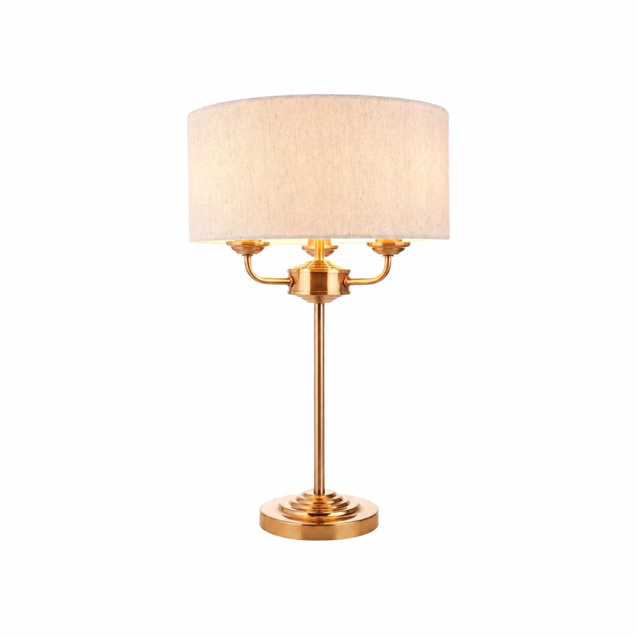 Tela 1‑Light and 3‑Light Table Lamp – Modern Linen & Metal for Bedside or Living Room