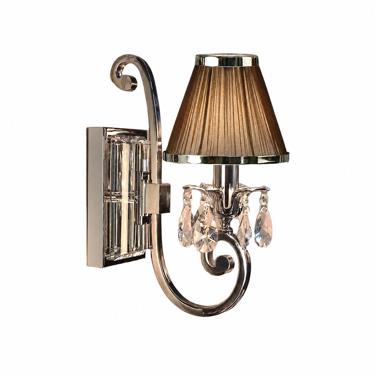 Talonis Luxury Crystal Wall Sconce – Chrome Finish Frame for Bedrooms and Home Décor