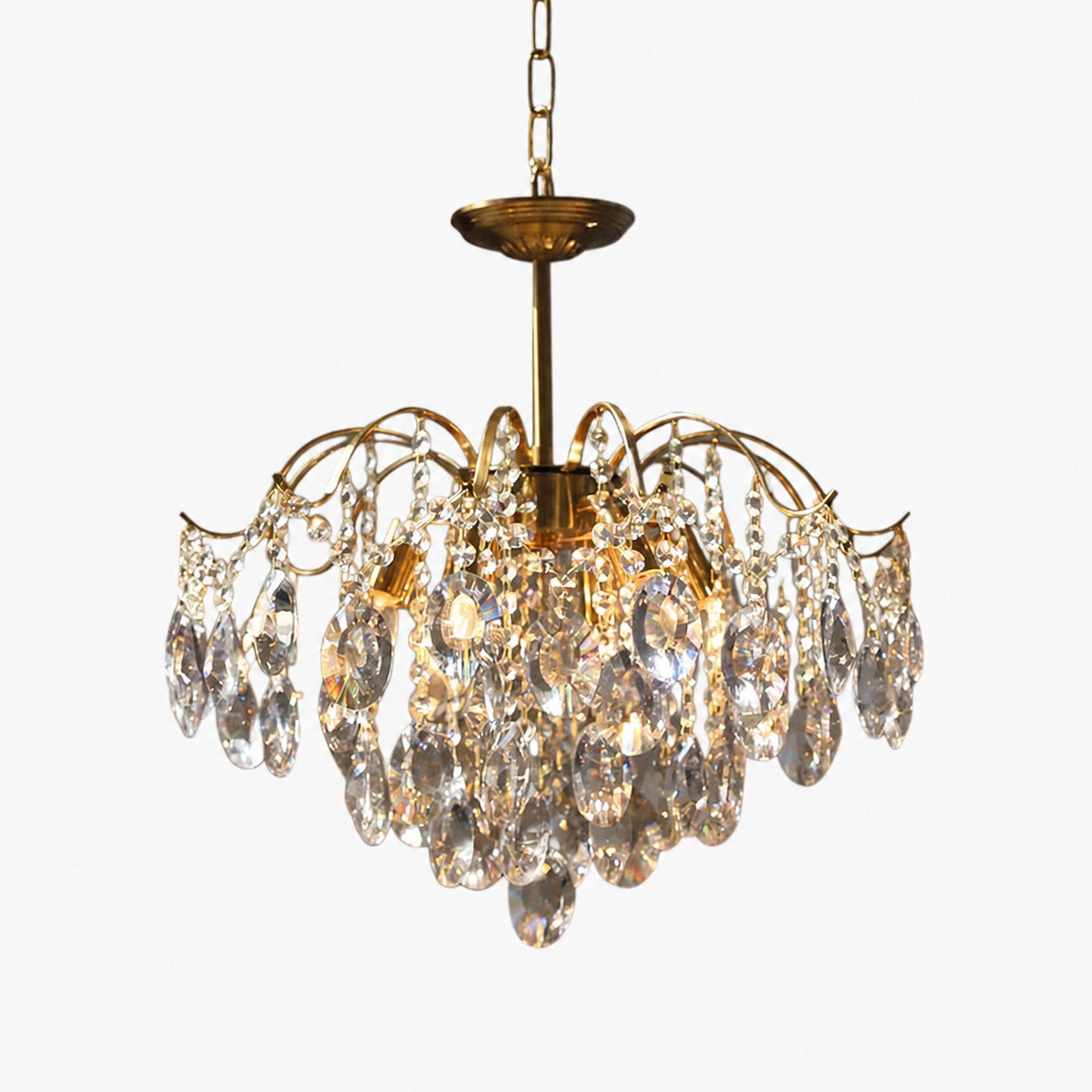 Vintage Sumptuous Teardrop Crystal Chandelier