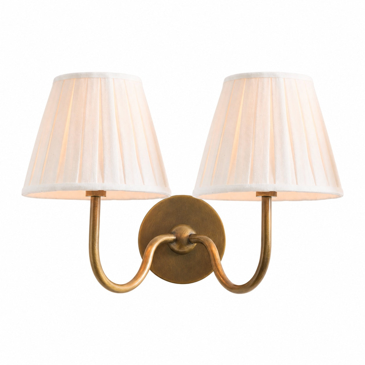 Luvora Vintage Pleated Shade Wall Lamp - Modern Brass Linen Wall Lighting