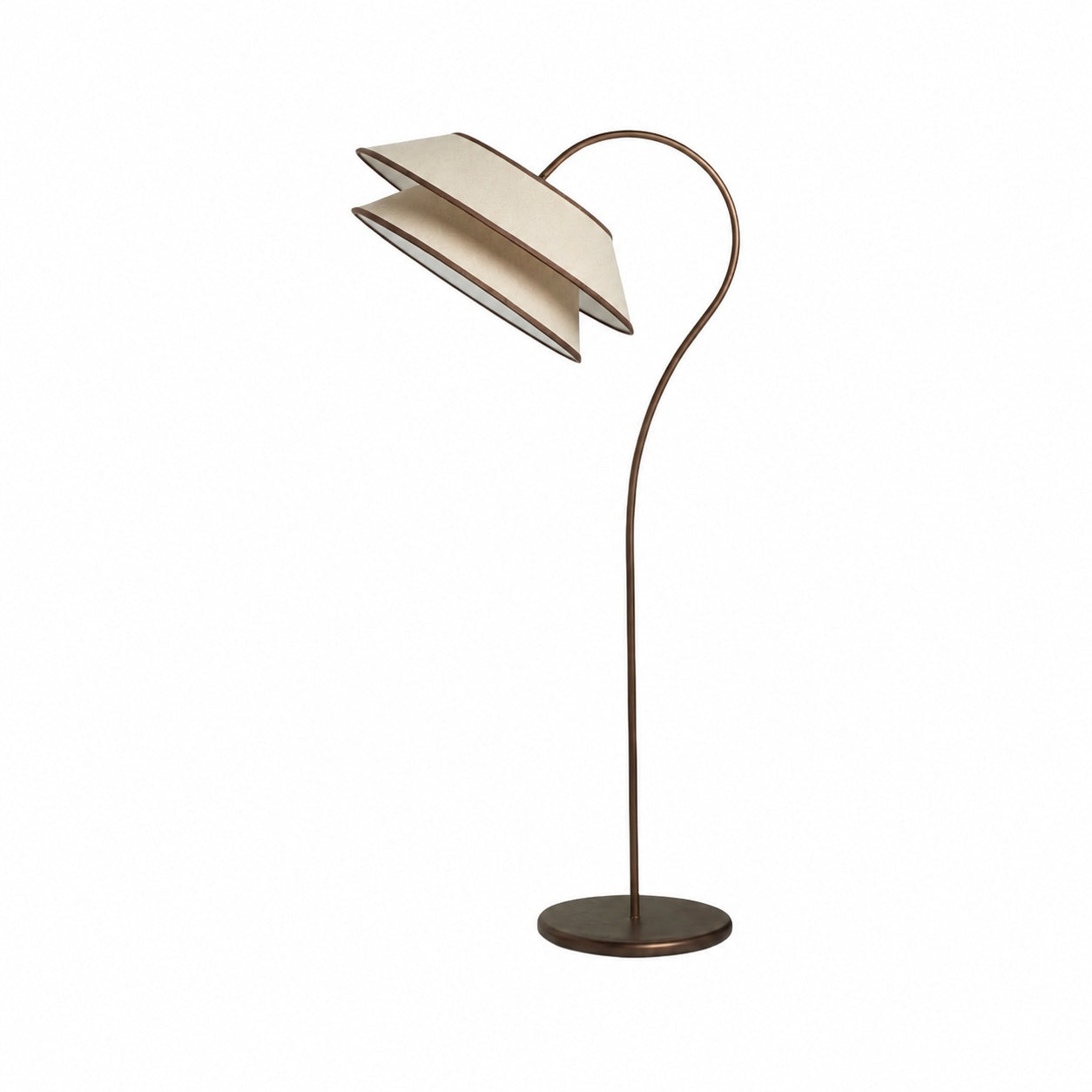 Tarivon Stacked Floor Lamp – Modern Antique Linen Shade for Bedroom & Living Room