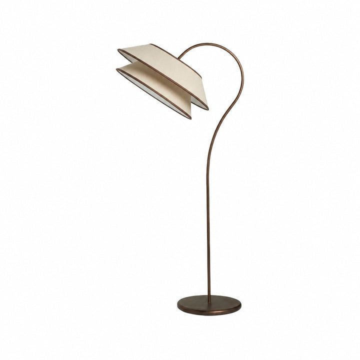 Tarivon Stacked Floor Lamp – Modern Antique Linen Shade for Bedroom & Living Room
