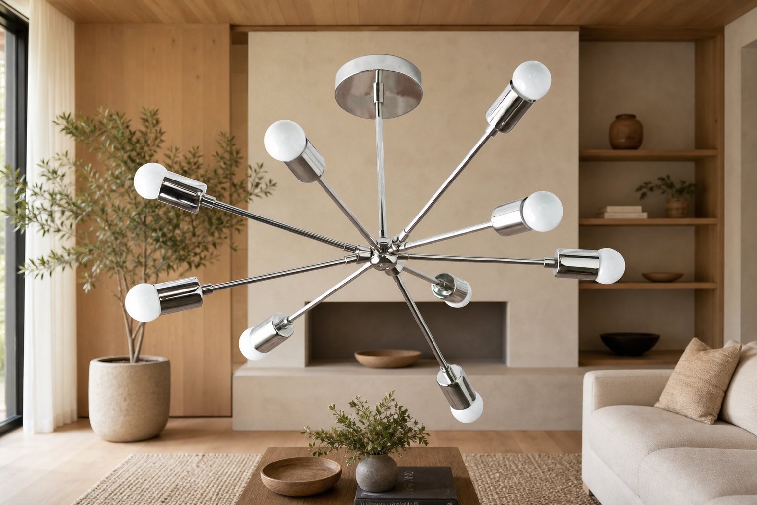 Mobilux Line Modern Chandelier - Mid Century Ceiling Light Fixture