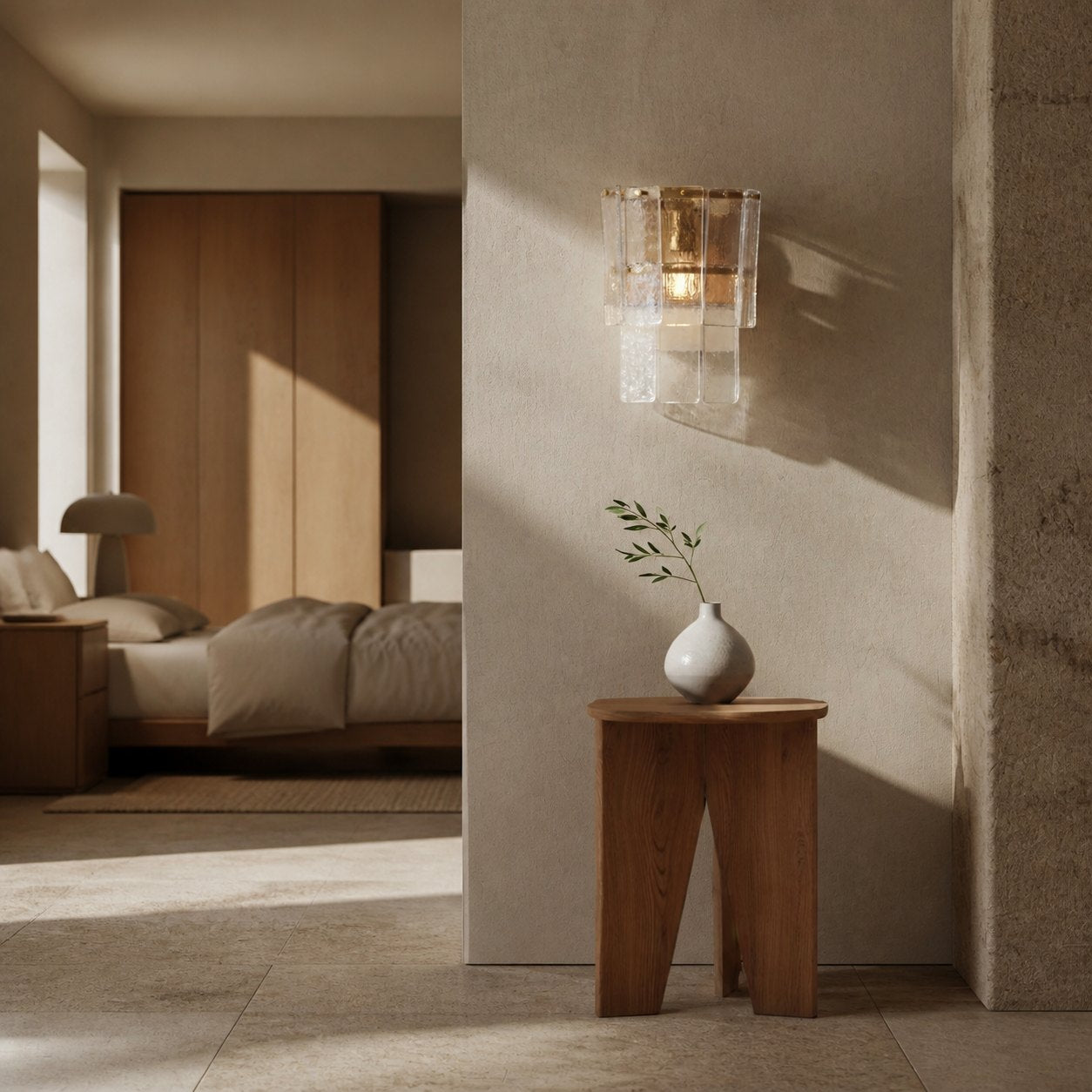 Lumvey Stylish Glass Wall Sconce - Modern Design Wall Light for Ambiance Hallways