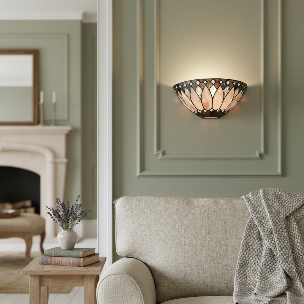 TF Brooklyn Elegant Wall Light - Art Deco Glass Wall Sconce for Living Room or Hallway