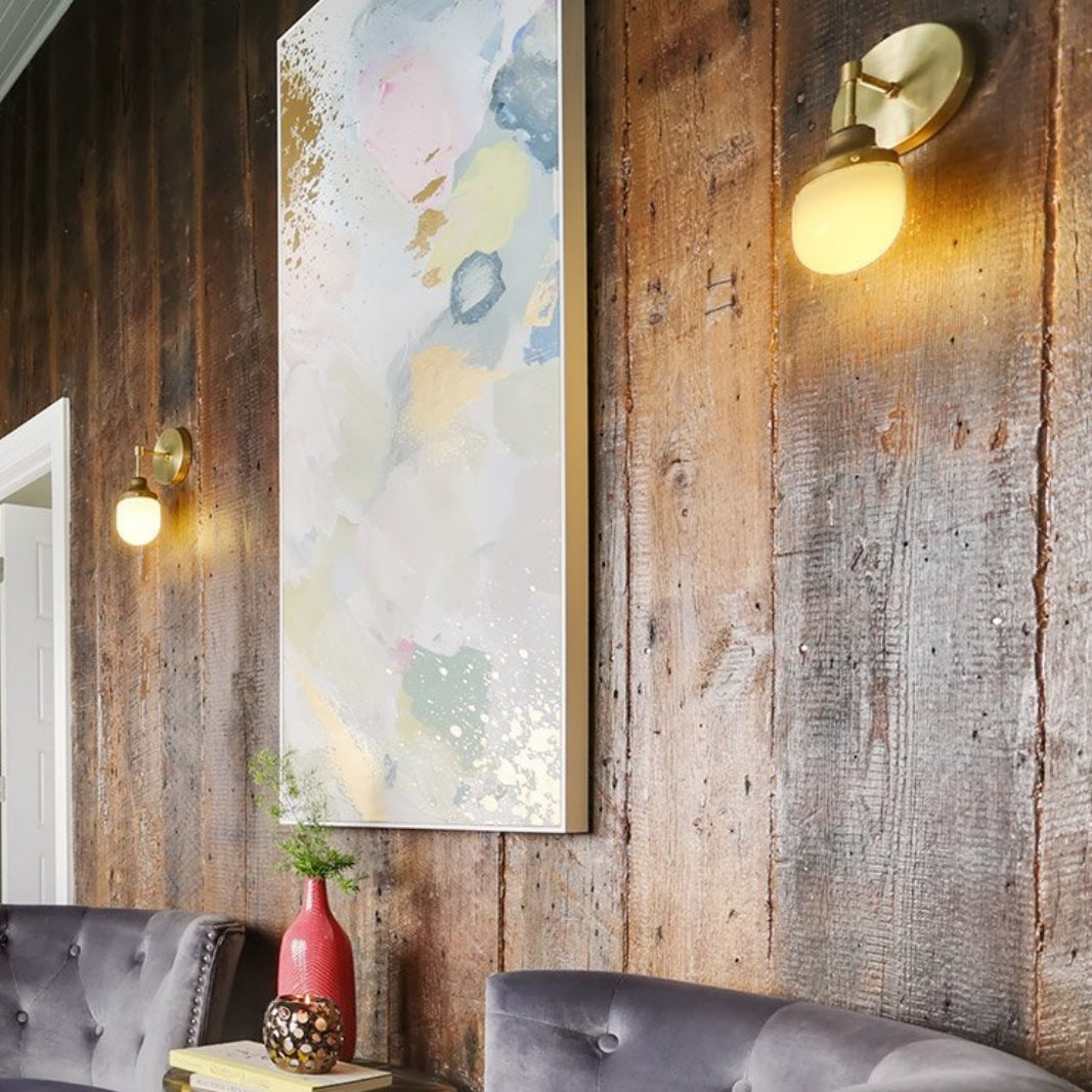 Acorn-Shaped Wall Light - Hand-Blown Glass Sconce